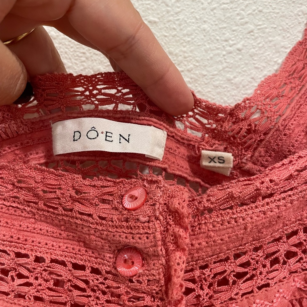 DOEN Coral Pink Cotton Nightgown Dress Size XS - Picture 7 of 15